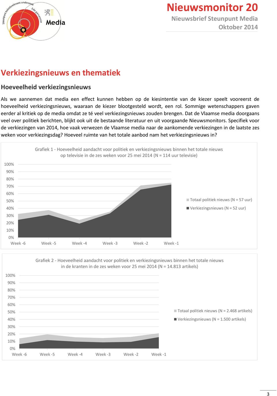 Dat de Vlaamse media doorgaans veel over politiek berichten, blijkt ook uit de bestaande literatuur en uit voorgaande Nieuwsmonitors.