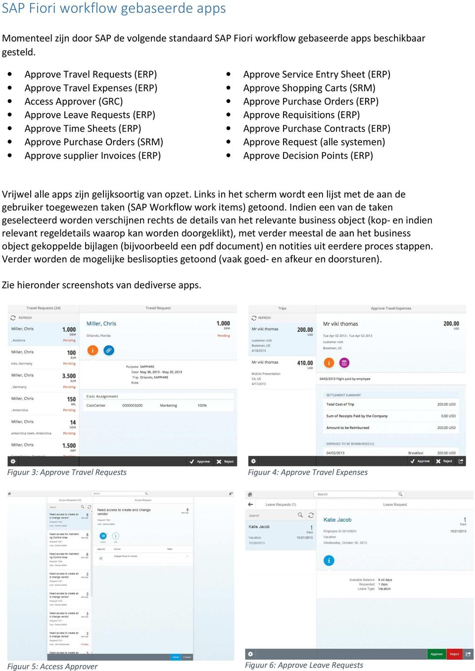 Approve Service Entry Sheet (ERP) Approve Shopping Carts (SRM) Approve Purchase Orders (ERP) Approve Requisitions (ERP) Approve Purchase Contracts (ERP) Approve Request (alle systemen) Approve