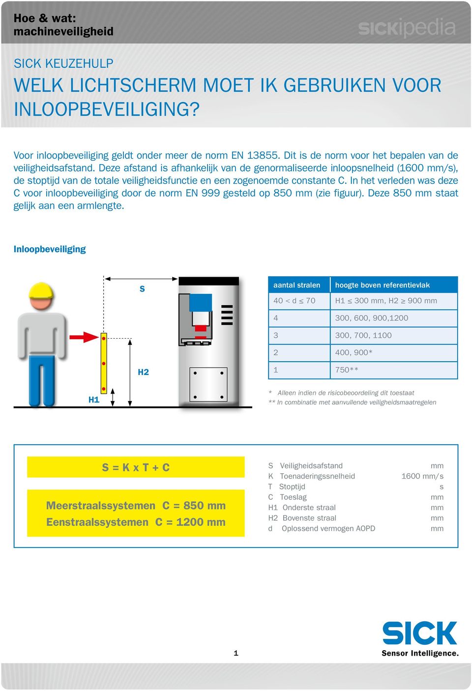 In het verleden ws deze C voor inloopeveiliging door de norm EN 999 gesteld op 850 (zie figuur). Deze 850 stt gelijk n een rmlengte.