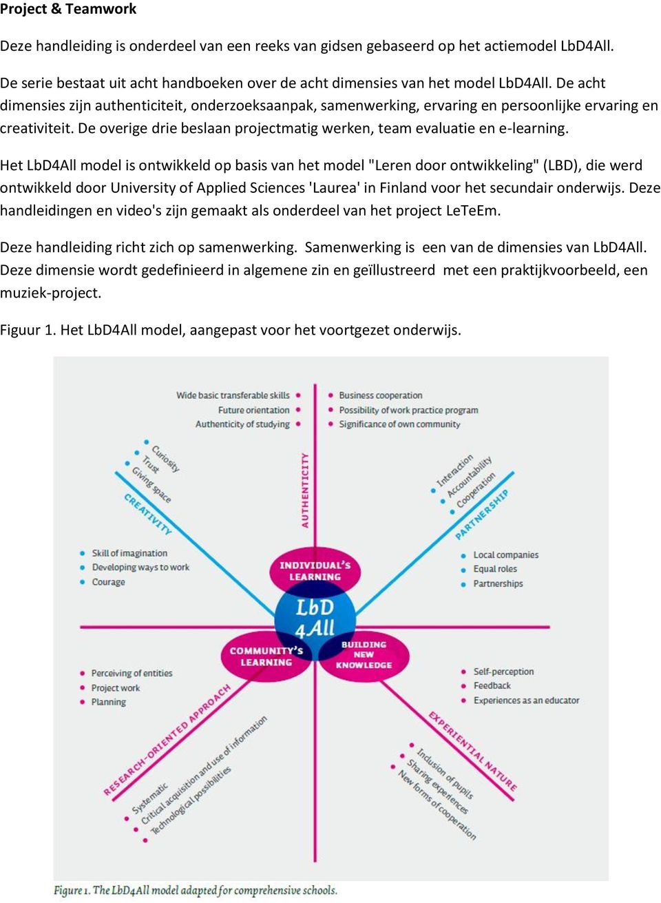 Het LbD4All model is ontwikkeld op basis van het model "Leren door ontwikkeling" (LBD), die werd ontwikkeld door University of Applied Sciences 'Laurea' in Finland voor het secundair onderwijs.