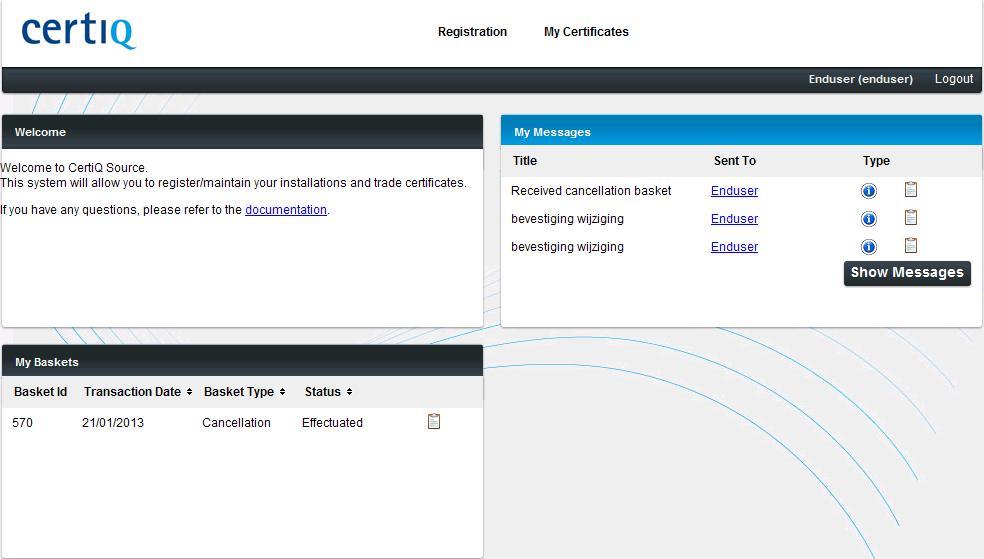 3 HOMEPAGE Nadat u bent ingelogd, wordt de homepage geopend. De homepage is opgebouwd uit verschillende secties.