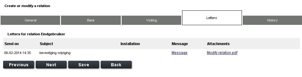 4.1.3 Visiting address Dit is uw bezoekadres. Het scherm biedt de mogelijkheid additioneel een alternatief post- en factuuradres te specificeren.