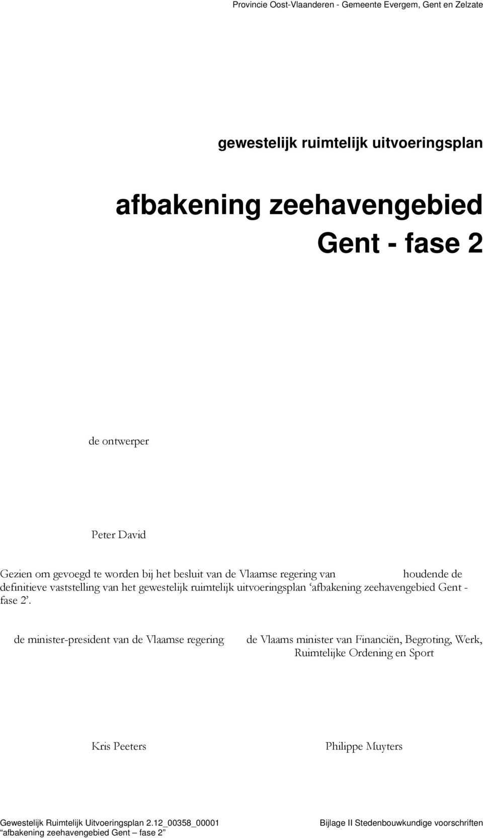 uitvoeringsplan afbakening zeehavengebied Gent - fase 2.