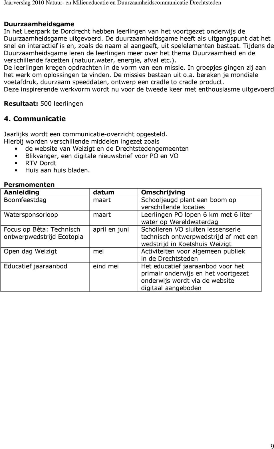 Tijdens de Duurzaamheidsgame leren de leerlingen meer over het thema Duurzaamheid en de verschillende facetten (natuur,water, energie, afval etc.).