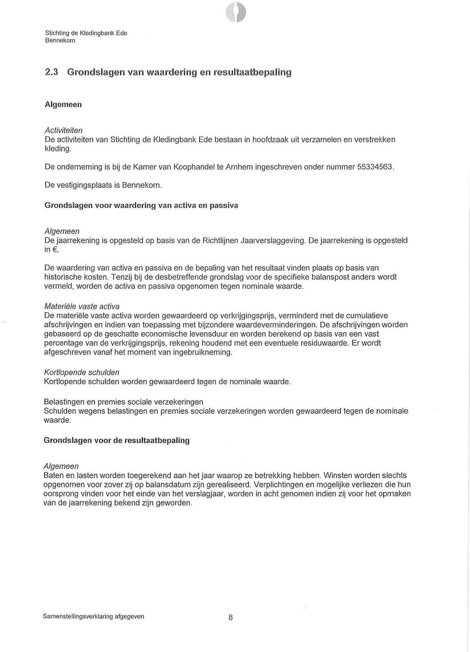 De onderneming is bij de Kamer van Koophandel te Arnhem Ingeschreven onder nummer 55334563. De vestigingsplaats is Bennekom.