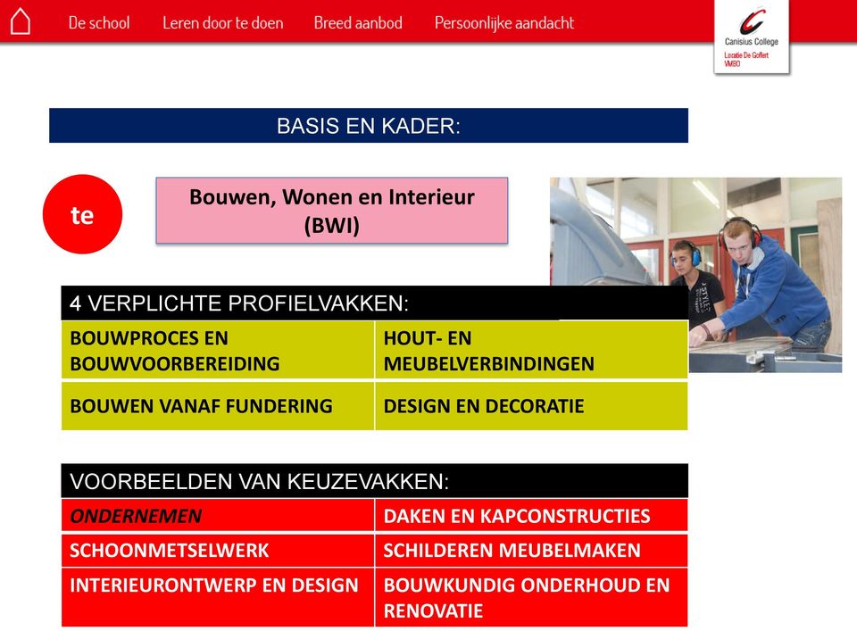 FUNDERING DESIGN EN DECORATIE VOORBEELDEN VAN KEUZEVAKKEN: ONDERNEMEN SCHOONMETSELWERK