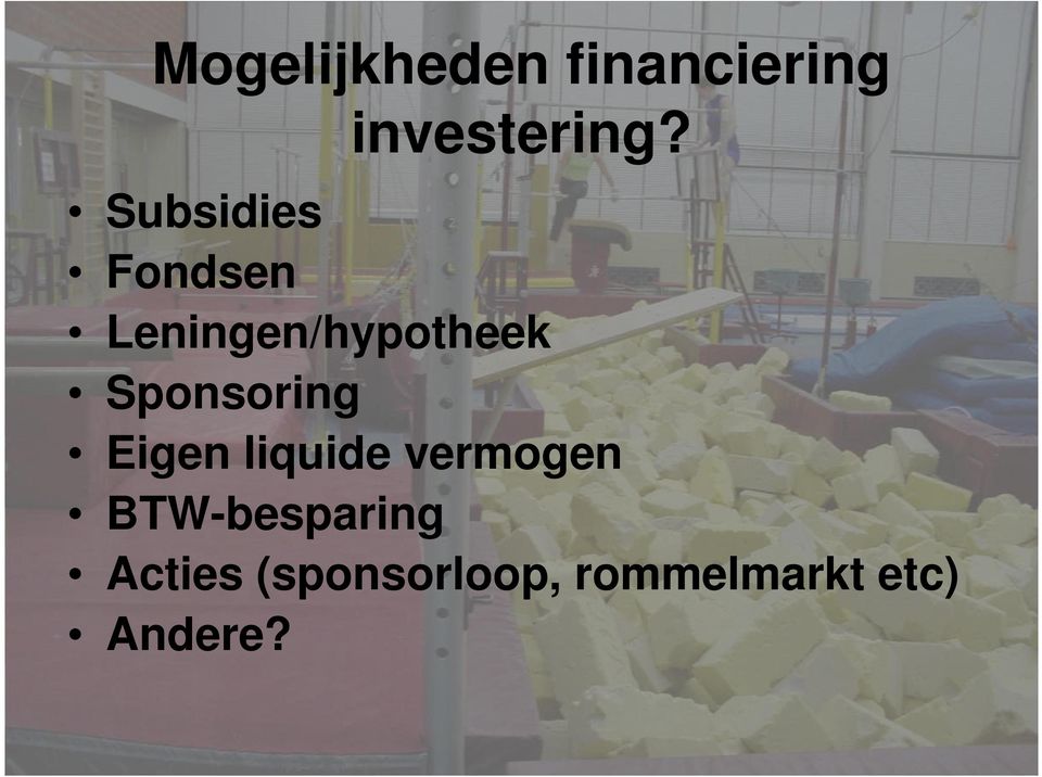 Sponsoring Eigen liquide vermogen