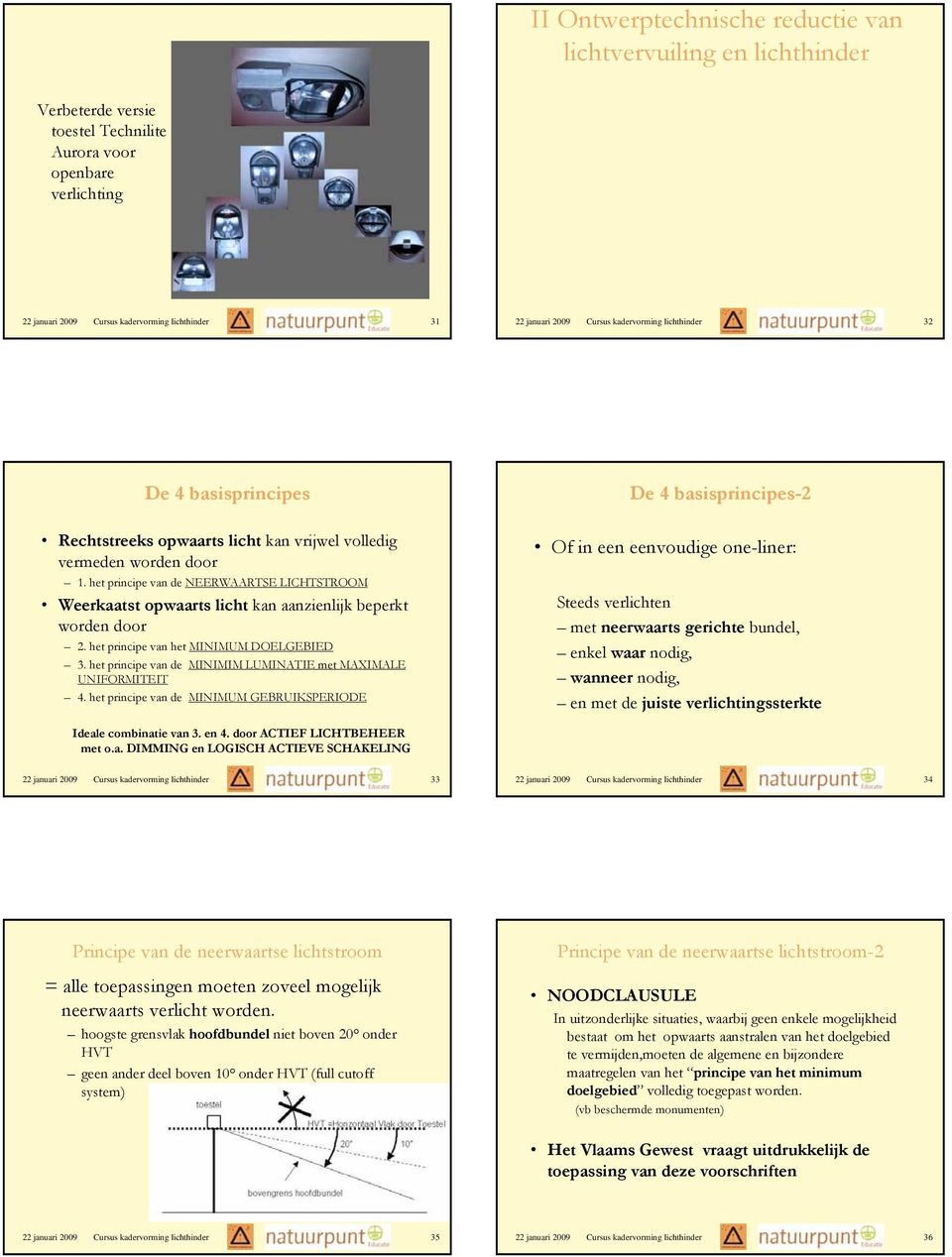 &*'. 22 januari 200 Cursus kadervorming lichthinder 33 22 januari 200 Cursus kadervorming lichthinder 34 H : 3 $<= 4*, <= 4*,