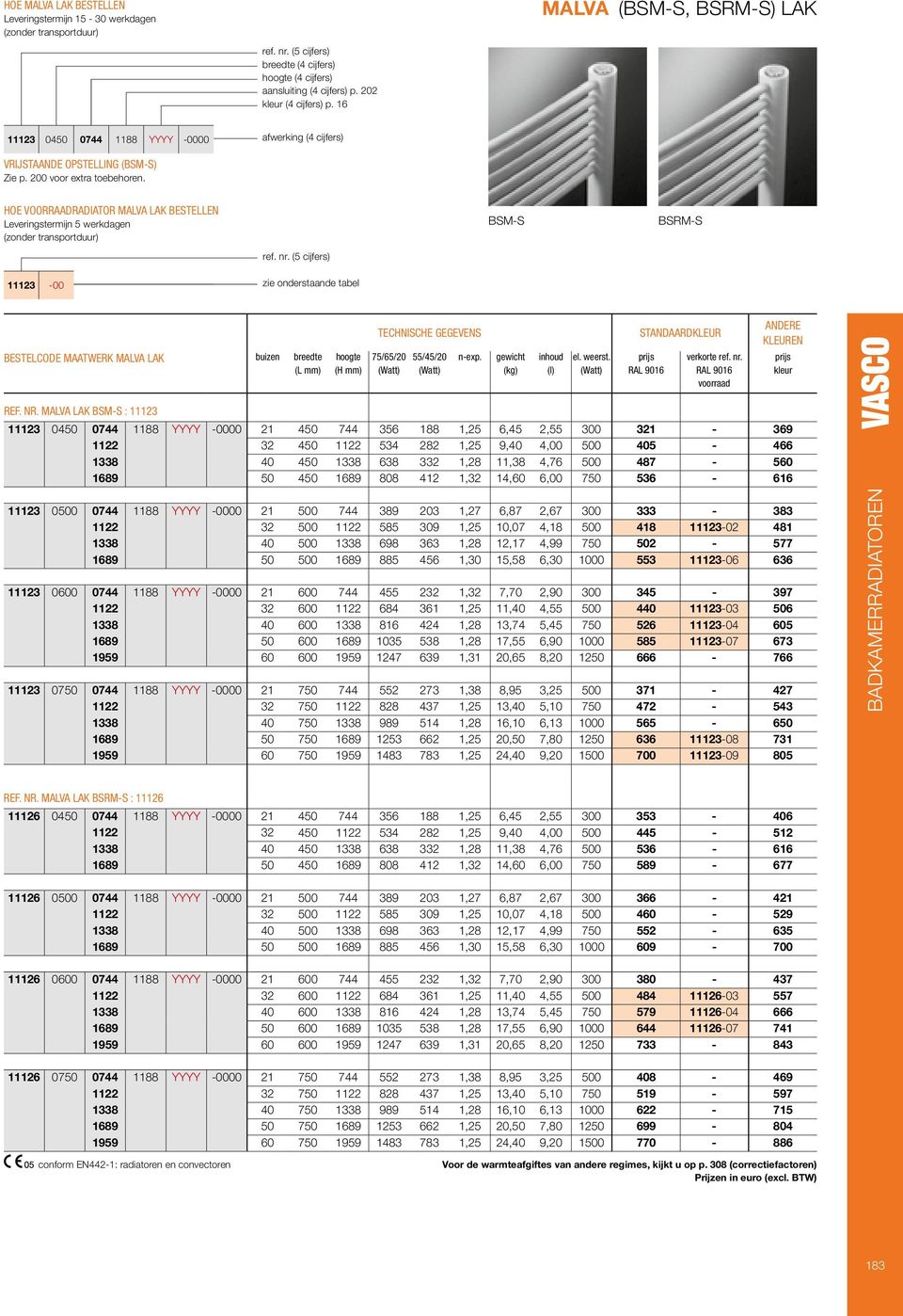 ( cĳ fers ) 11123-00 zie onderstaande tabel BESTECODE MAATWEK MAVA AK buizen breedte ( mm ) hoogte (H mm ) TECHNISCHE GEGEVENS 7/6/20 //20 n-exp. gewicht (kg ) inhoud (l ) el. weerst.