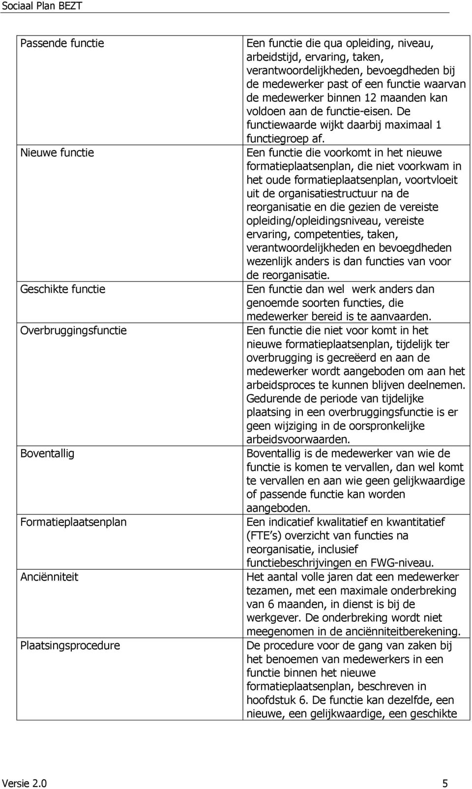 De functiewaarde wijkt daarbij maximaal 1 functiegroep af.