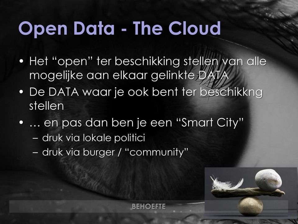 bent ter beschikkng stellen en pas dan ben je een Smart City