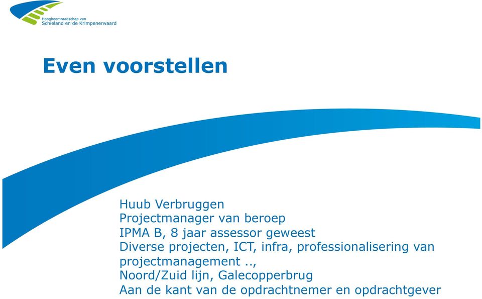 infra, professionalisering van projectmanagement.