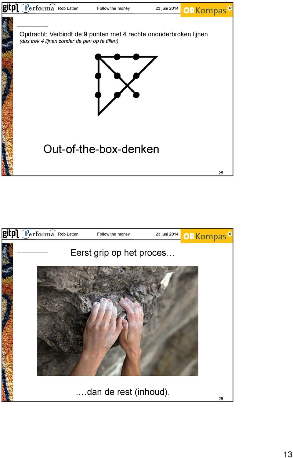 de pen op te tillen) Out-of-the-box-denken 25