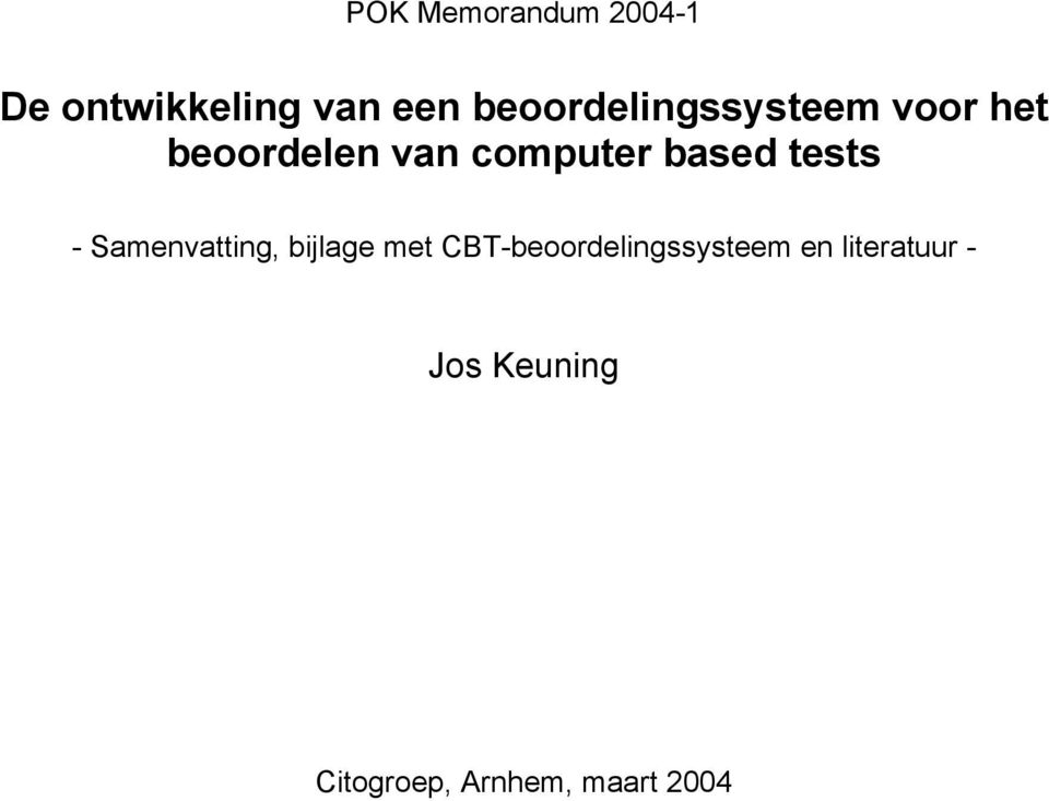 based tests - Samenvatting, bijlage met