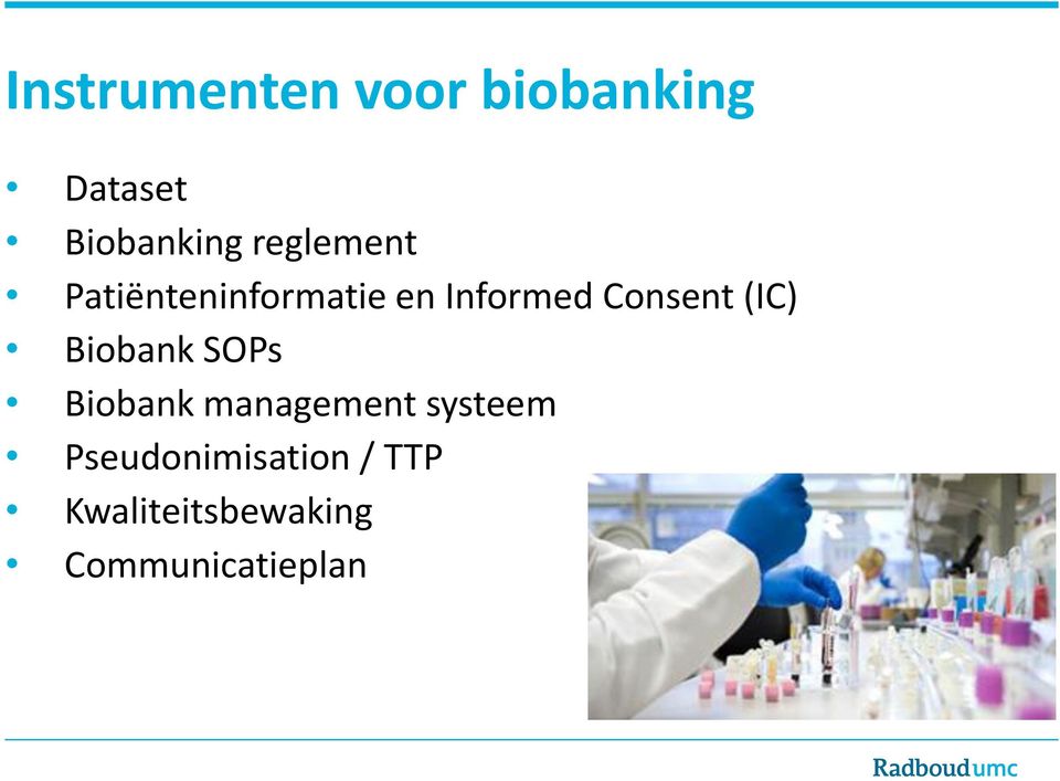 (IC) Biobank SOPs Biobank management systeem