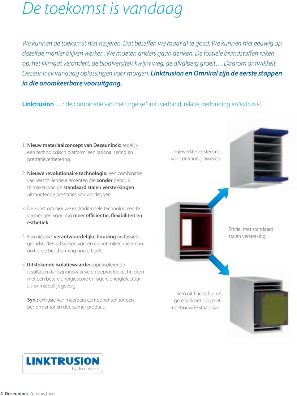 Linktrusion en Omniral zijn de eerste stappen in die onomkeerbare vooruitgang. Linktrusion : de combinatie van het Engelse link : verband, relatie, verbinding en extrusie. 1.