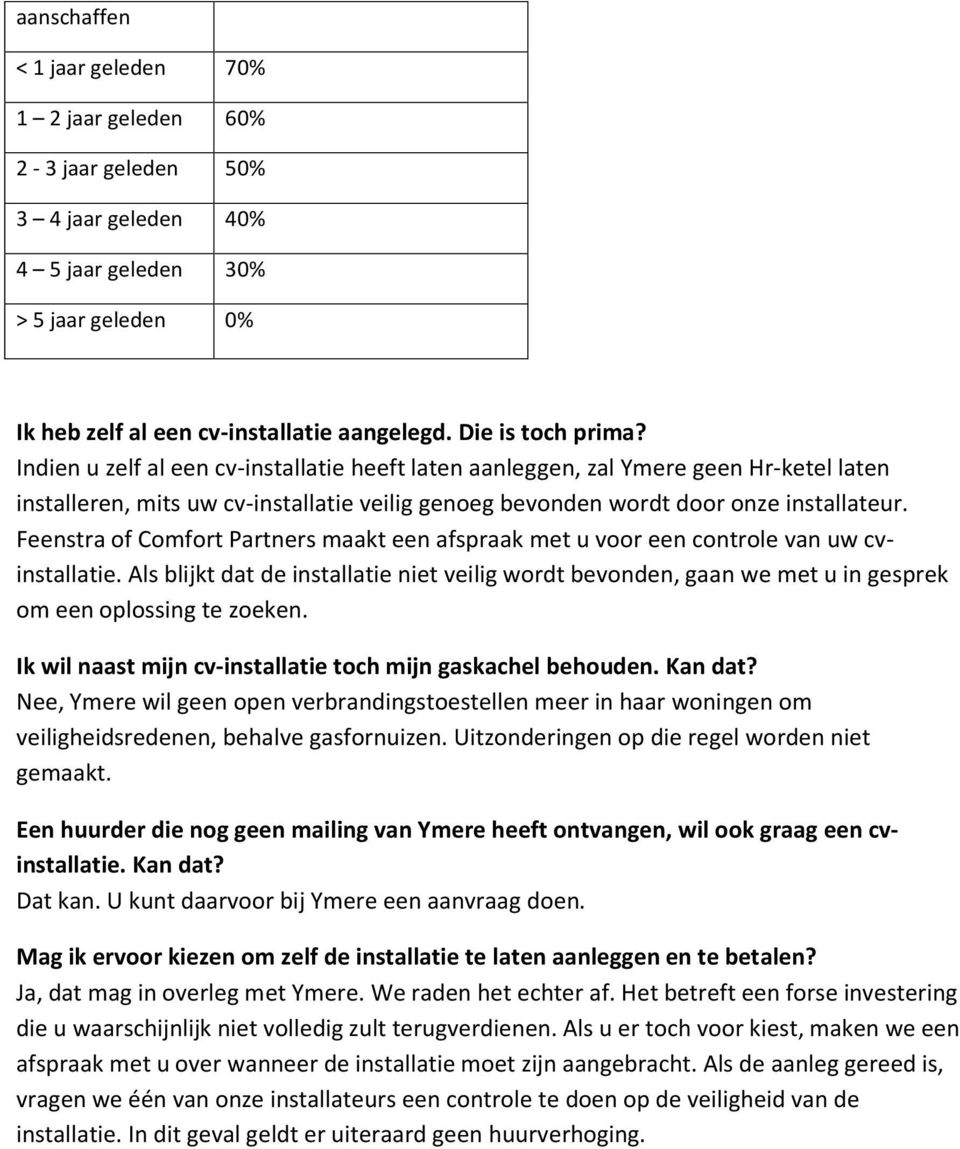 Feenstra of Comfort Partners maakt een afspraak met u voor een controle van uw cvinstallatie.