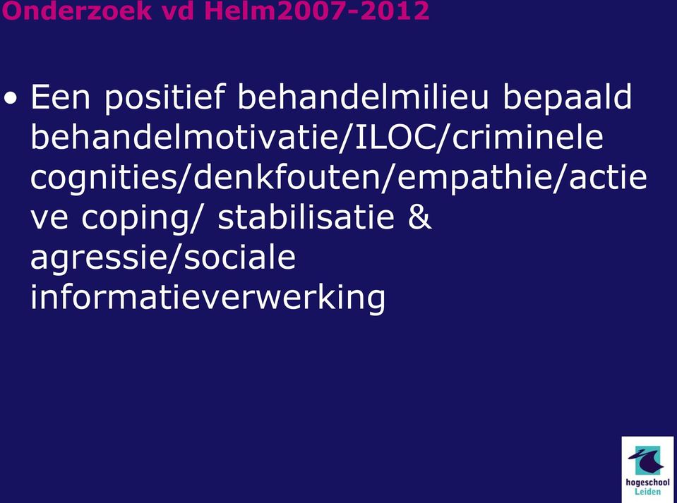 behandelmotivatie/iloc/criminele