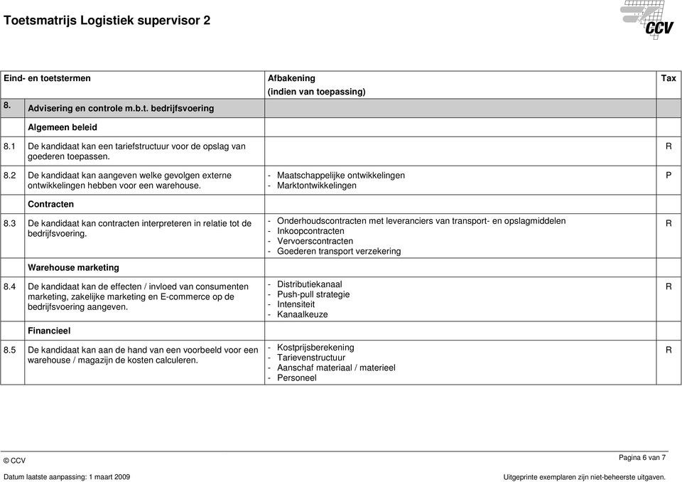 4 De kandidaat kan de effecten / invloed van consumenten marketing, zakelijke marketing en E-commerce op de bedrijfsvoering aangeven. Financieel 8.