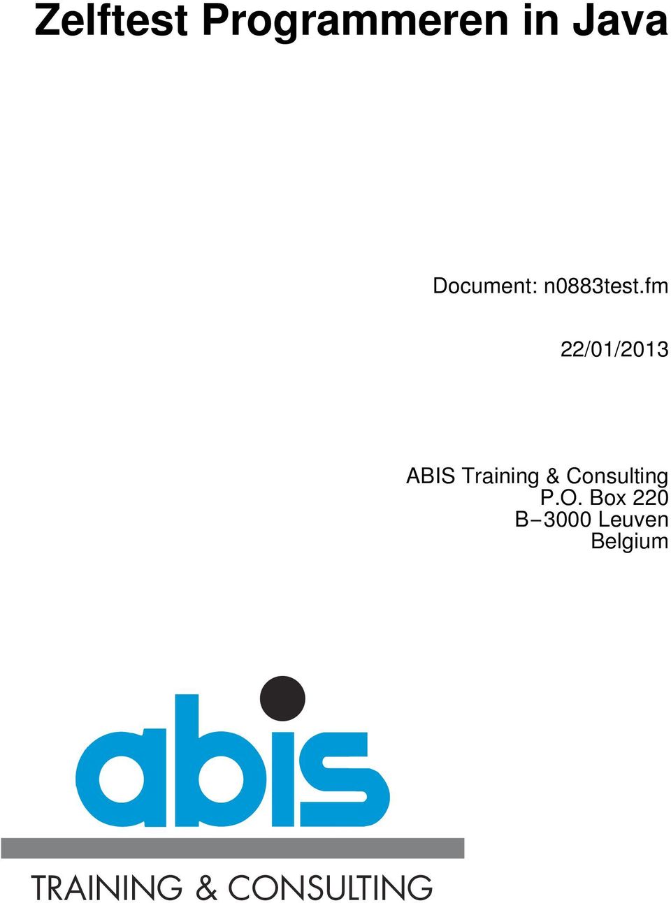fm 22/01/2013 ABIS Training &