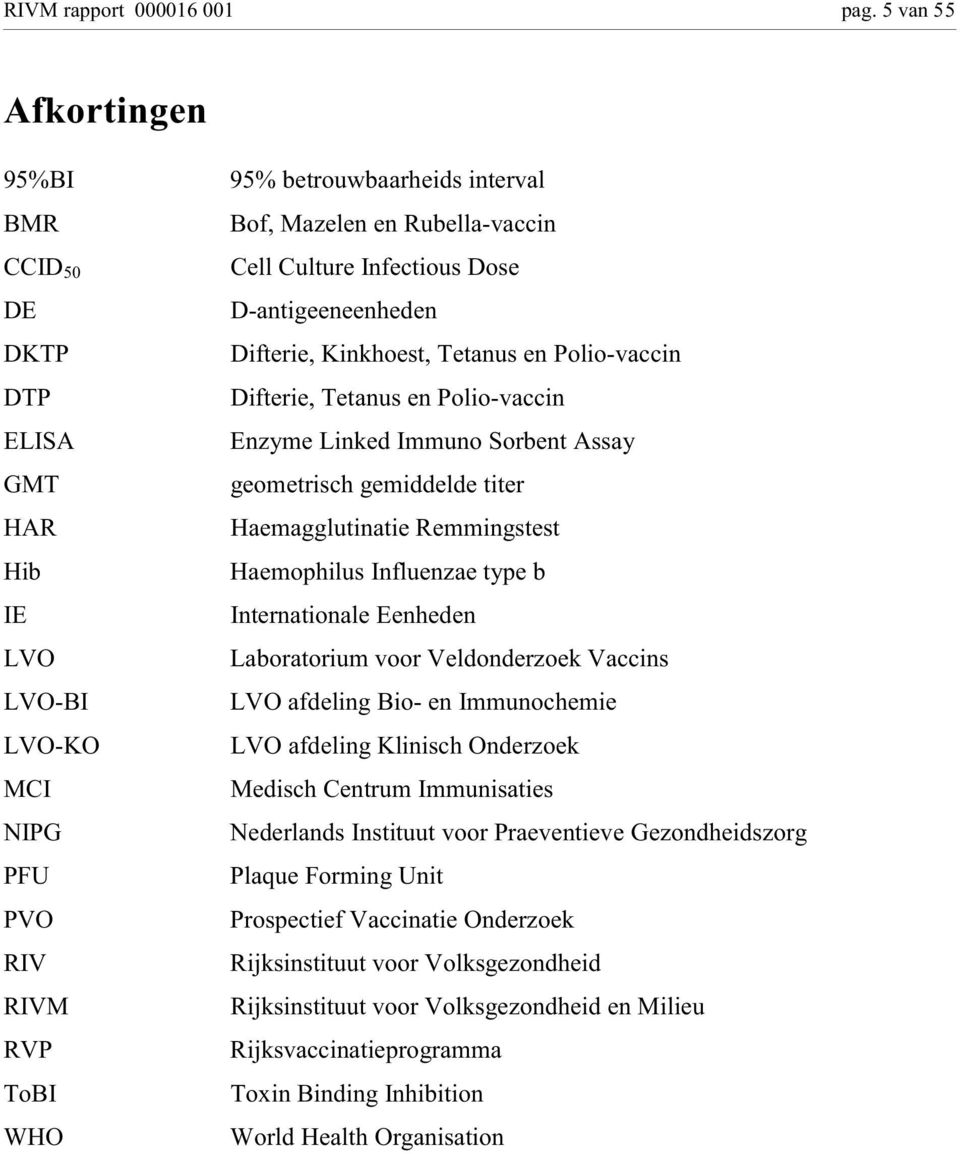 Culture Infectious Dose D-antigeeneenheden Difterie, Kinkhoest, Tetanus en Polio-vaccin Difterie, Tetanus en Polio-vaccin Enzyme Linked Immuno Sorbent Assay geometrisch gemiddelde titer