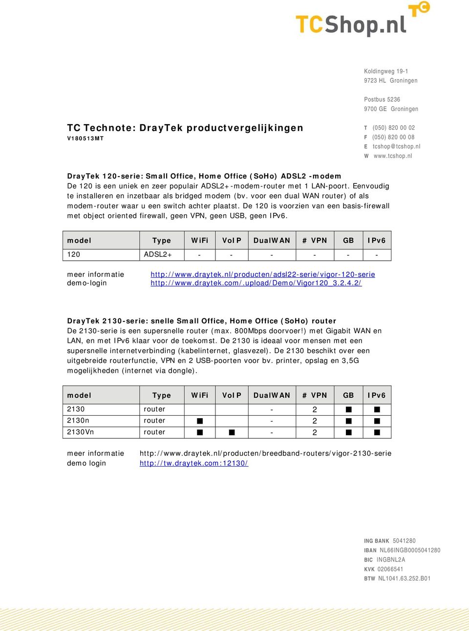 Eenvoudig te installeren en inzetbaar als bridged modem (bv. voor een dual WAN router) of als modem-router waar u een switch achter plaatst.