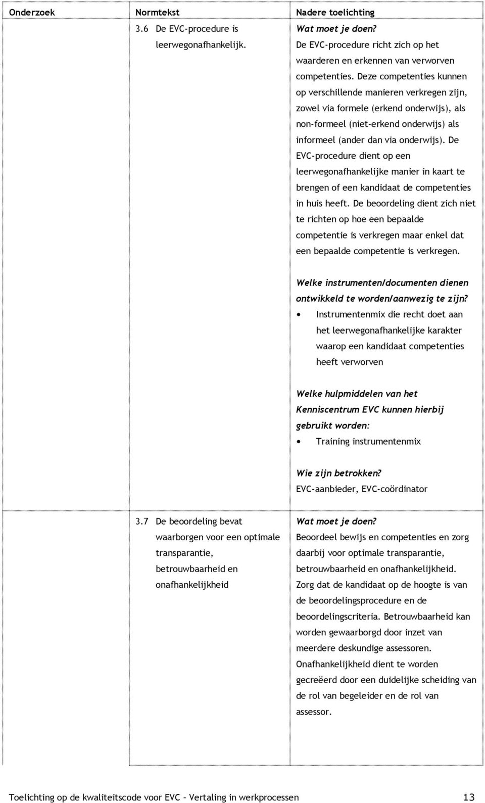 De EVC-procedure dient op een leerwegonafhankelijke manier in kaart te brengen of een kandidaat de competenties in huis heeft.