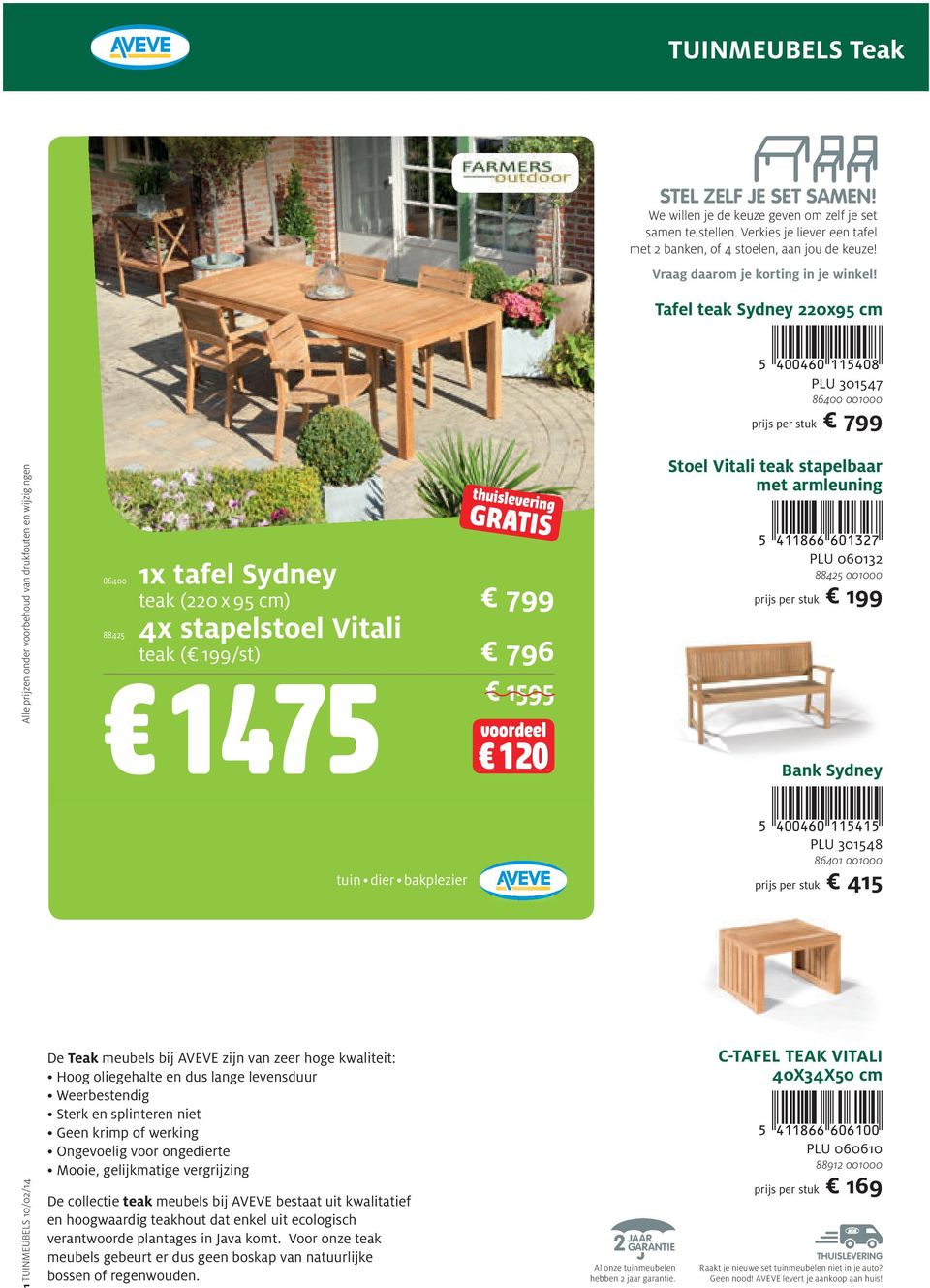 thuislevering GRATIS voordeel Wenst u zelf een tuinmeubelset samen te  stellen? Vraag naar onze speciale voorwaarden aan één van onze medewerkers!  - PDF Gratis download