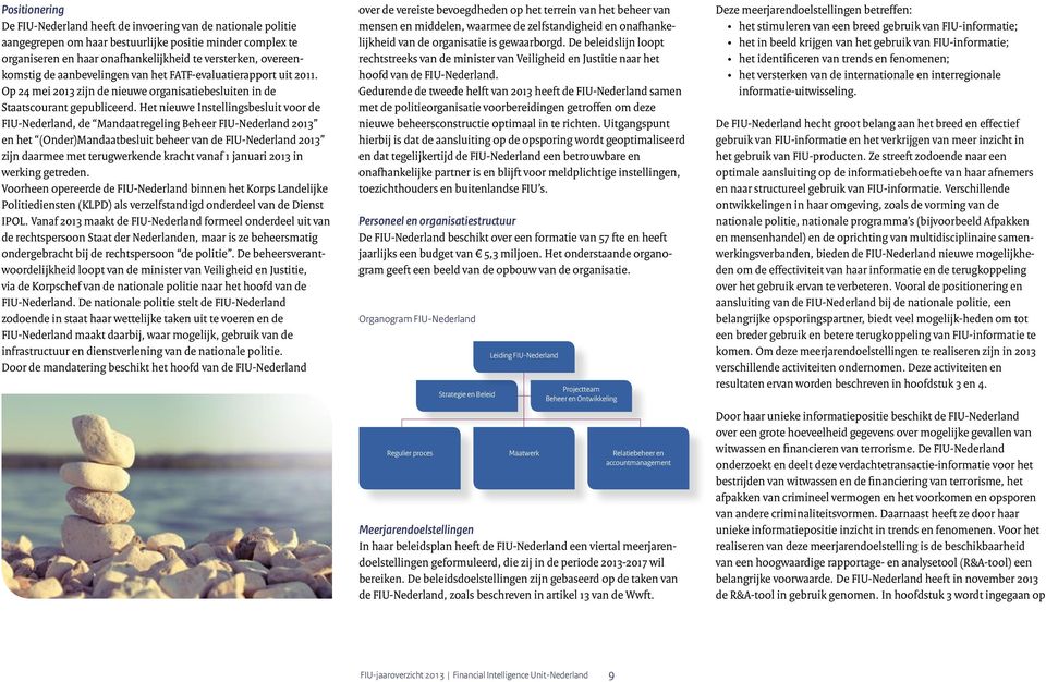 Het nieuwe Instellingsbesluit voor de FIU-Nederland, de Mandaatregeling Beheer FIU-Nederland 2013 en het (Onder)Mandaatbesluit beheer van de FIU-Nederland 2013 zijn daarmee met terugwerkende kracht
