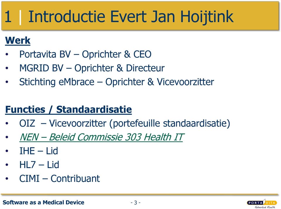 Functies / Standaardisatie OIZ Vicevoorzitter (portefeuille