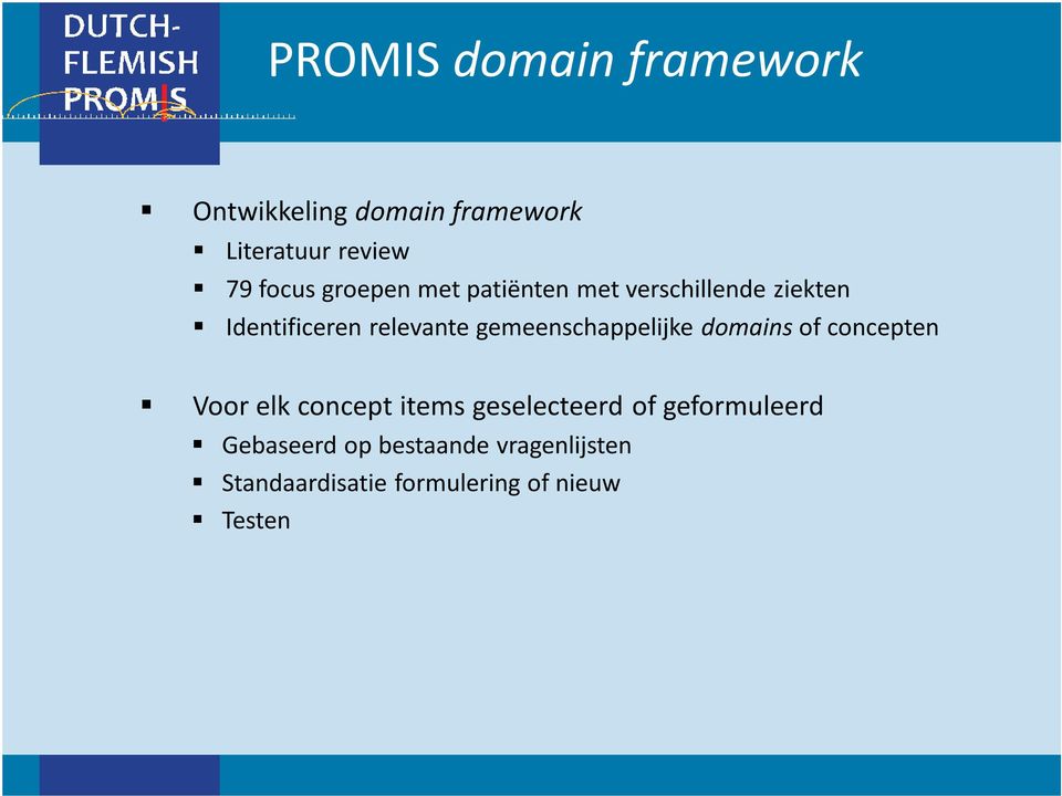 gemeenschappelijke domains of concepten Voor elk concept items geselecteerd of