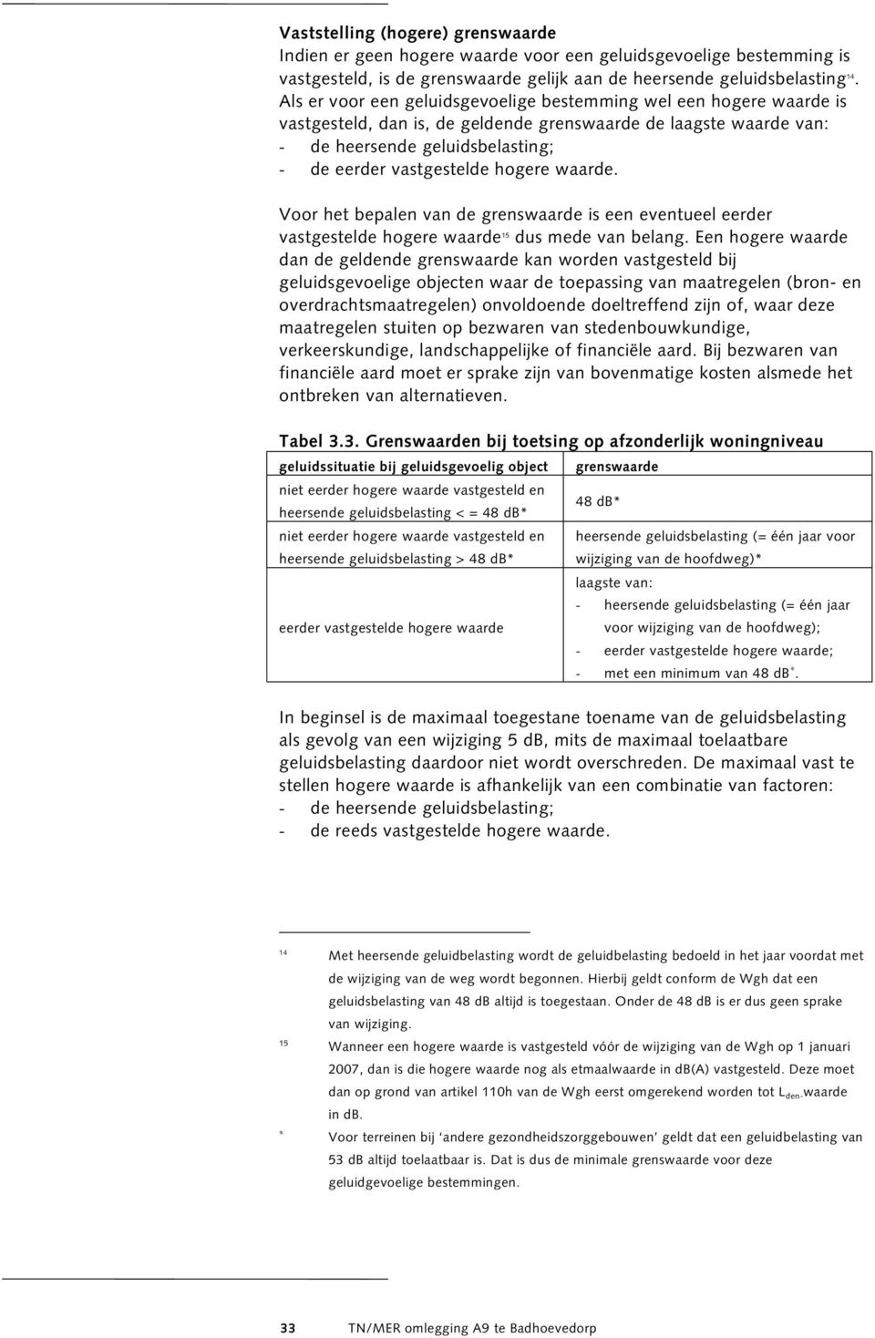 hogere waarde. Voor het bepalen van de grenswaarde is een eventueel eerder vastgestelde hogere waarde 15 dus mede van belang.