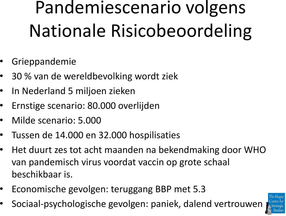 000 hospilisaties Het duurt zes tot acht maanden na bekendmaking door WHO van pandemisch virus voordat vaccin op