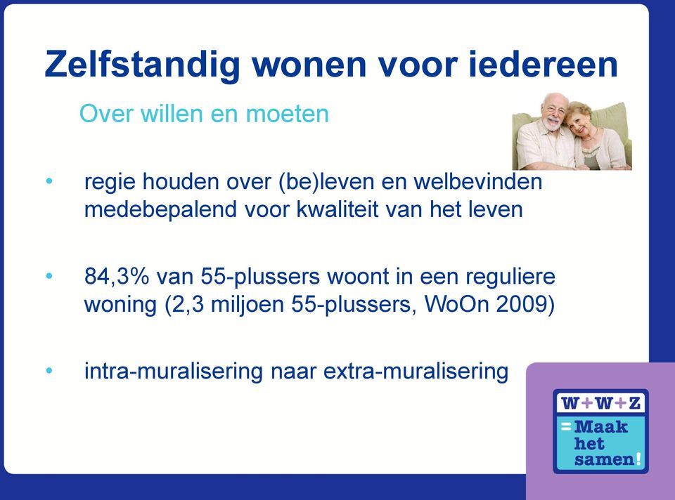 leven 84,3% van 55-plussers woont in een reguliere woning (2,3