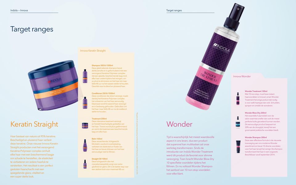 Geschikt voor krullend en pluizend haar. Innova Wonder Keratin Straight Haar bestaat van nature uit 95% keratine. Beschadigd en pluizend haar verliest deze keratine.