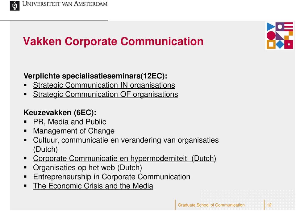 communicatie en verandering van organisaties (Dutch) Corporate Communicatie en hypermoderniteit (Dutch) Organisaties