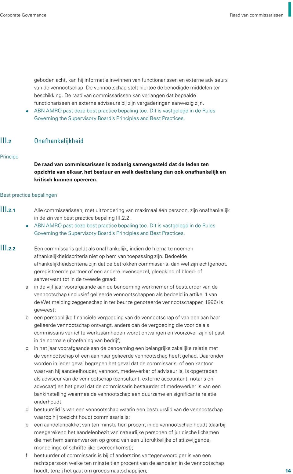Dit is vastgelegd in de Rules Governing the Supervisory Board s Principles and Best Practices. III.
