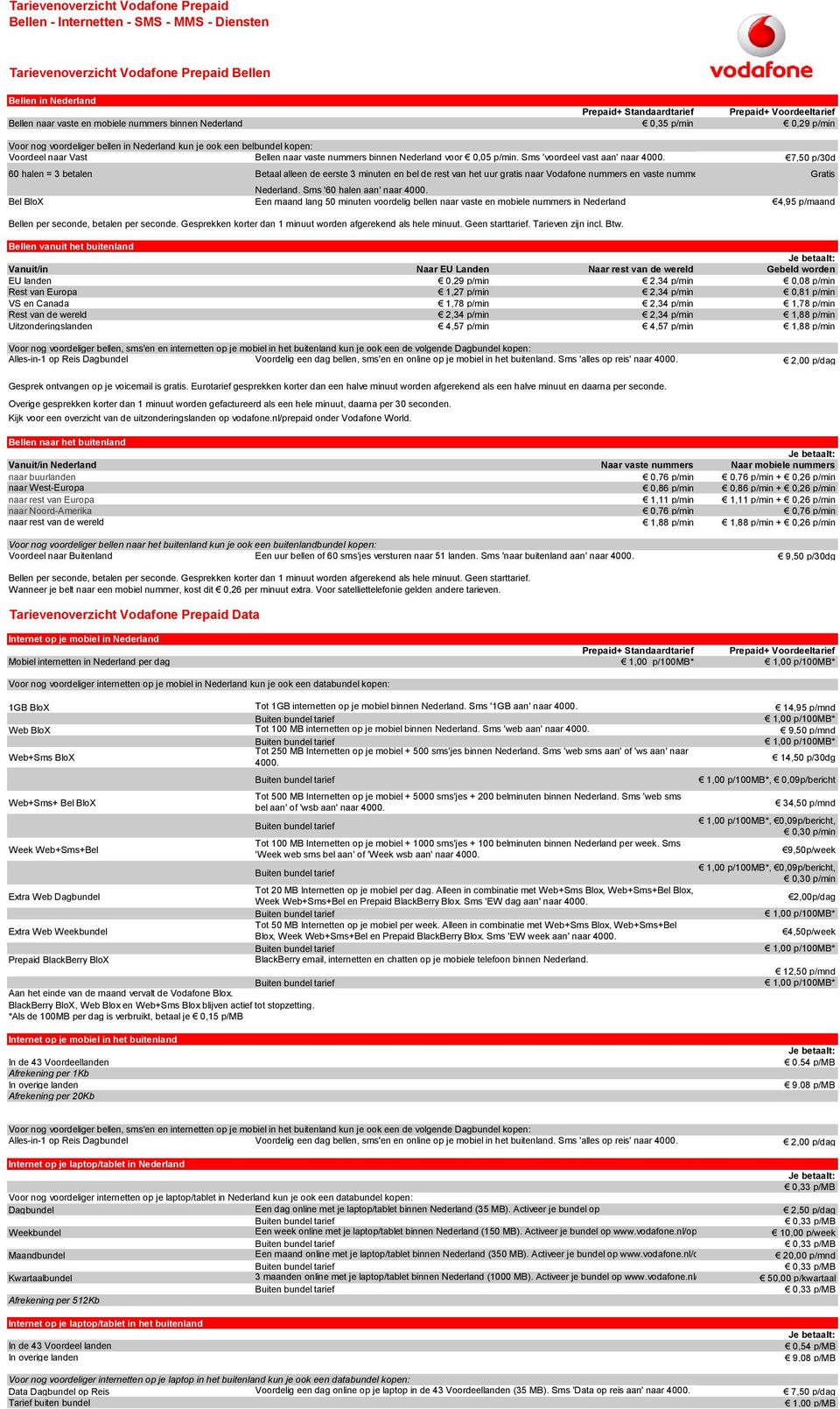 0,10 0,01 52,00 0,15 0,01 Bundel Bundel Vodafone Student subscription Vodafone Student+Web subscription MAF per month Minutes incl incl Internet Costs per MAF per month Minutes incl incl Internet