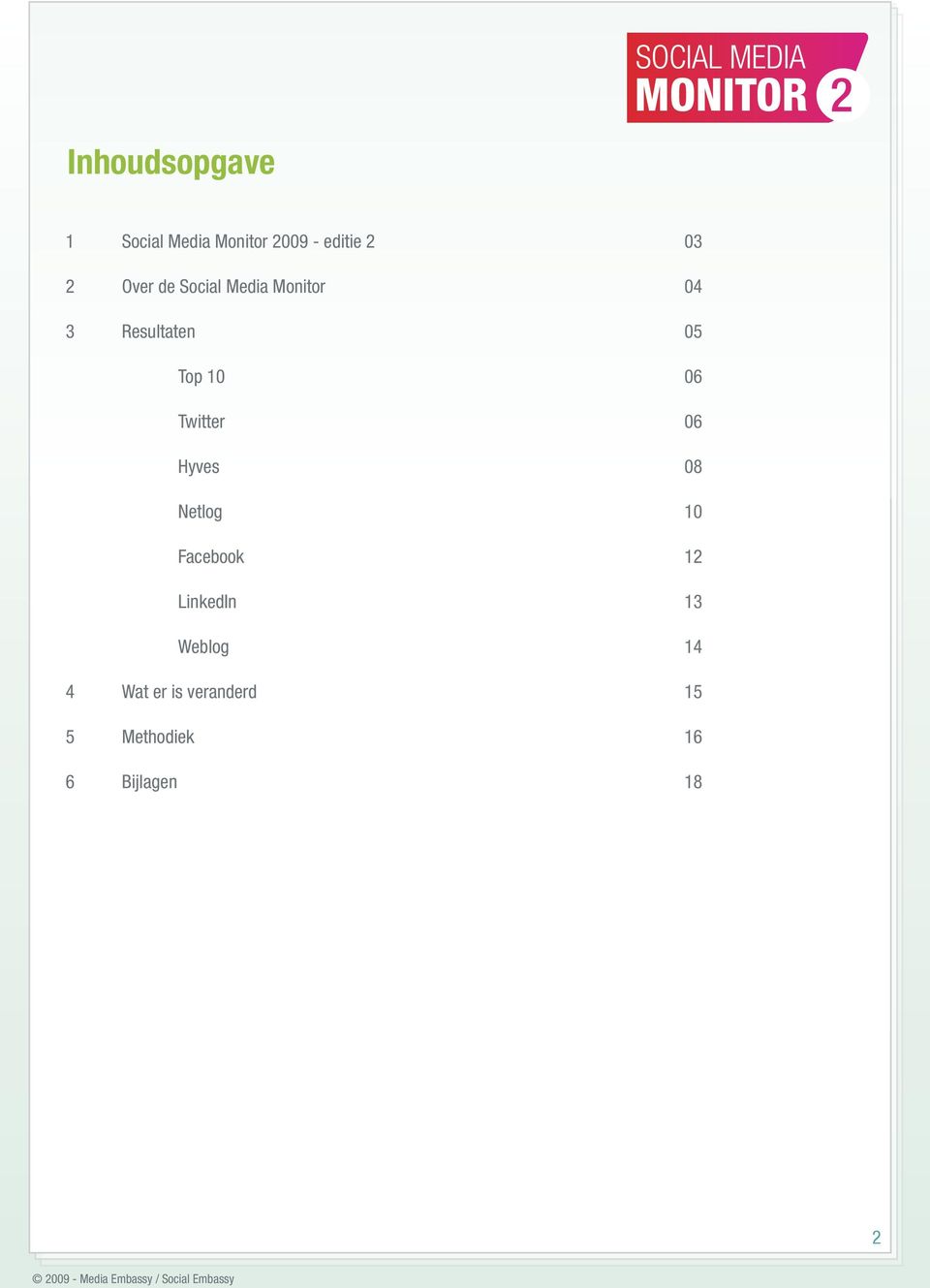 06 Twitter 06 Hyves 08 Netlog 10 Facebook 1 LinkedIn 13