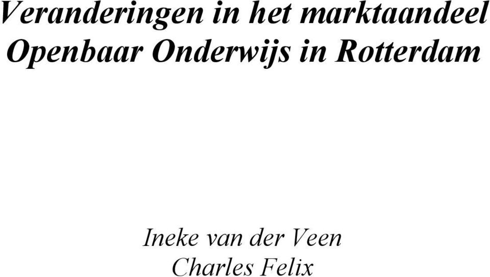 Onderwijs in Rotterdam