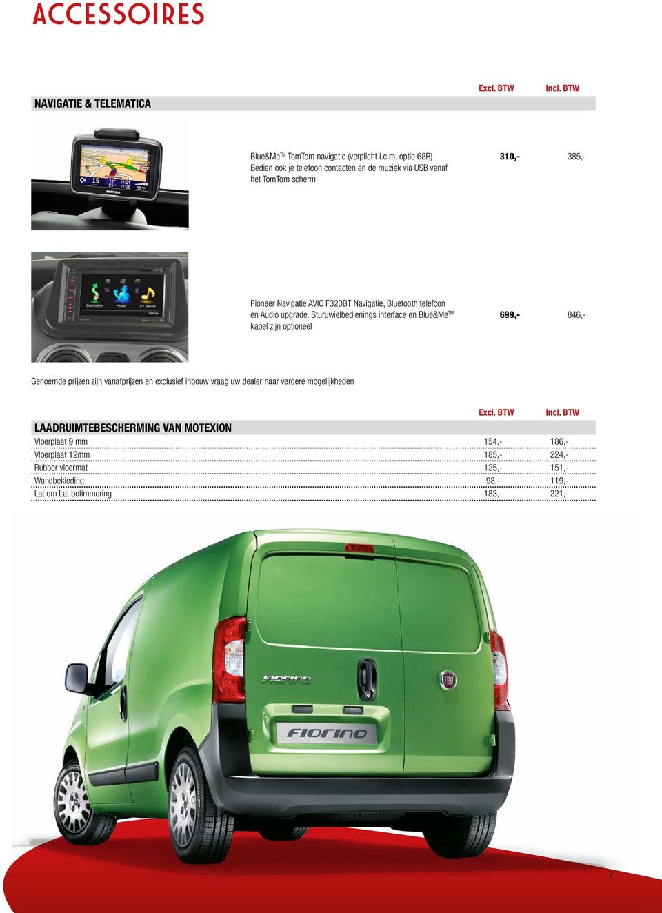 F320BT Navigatie, Bluetooth telefoon en Audio upgrade.