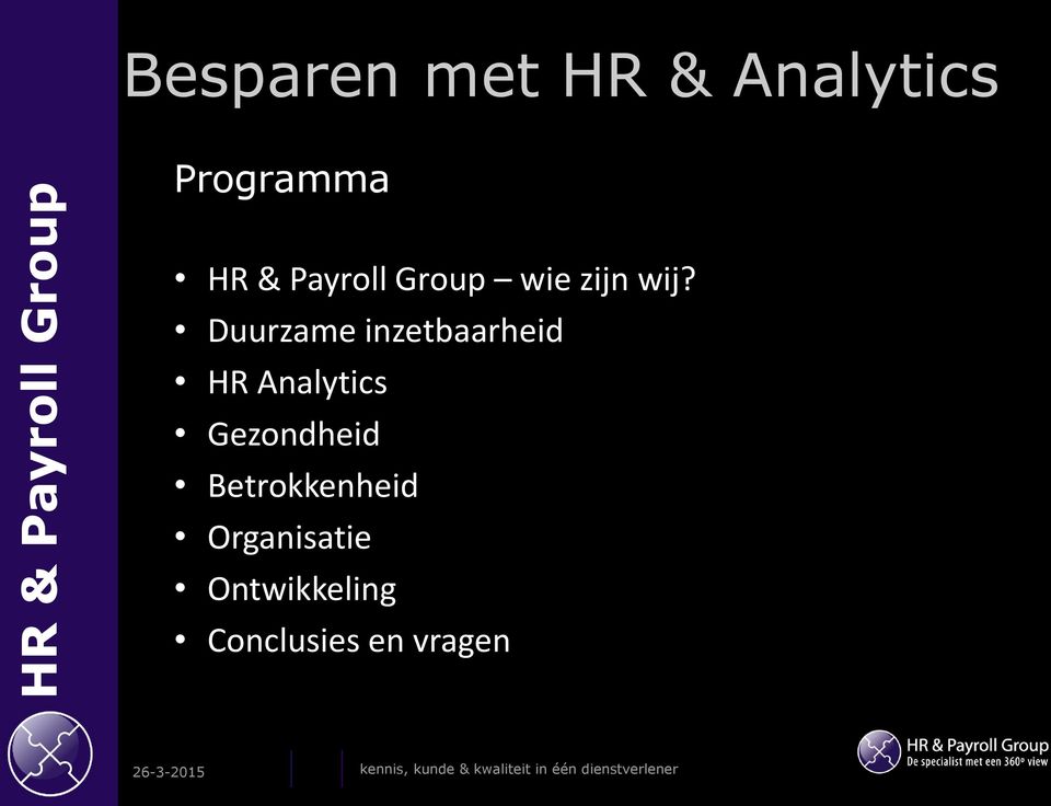 Duurzame inzetbaarheid HR Analytics Gezondheid