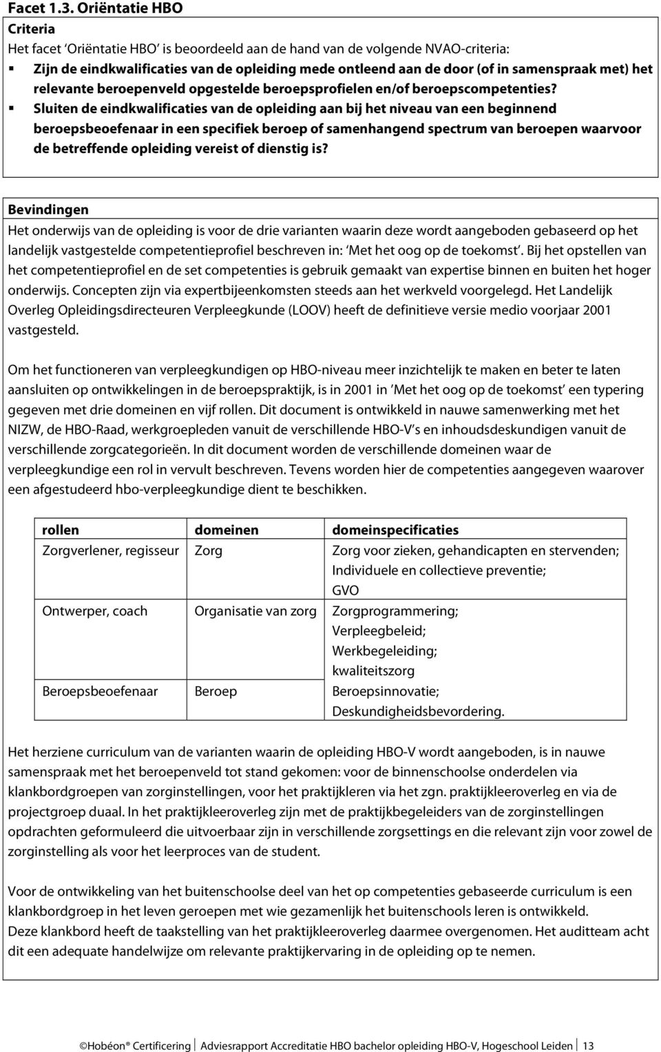 het relevante beroepenveld opgestelde beroepsprofielen en/of beroepscompetenties?