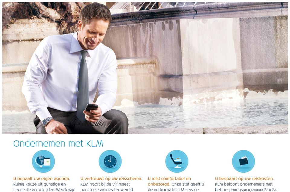 U vertrouwt op uw reisschema. KLM hoort bij de vijf meest punctuele airlines ter wereld.