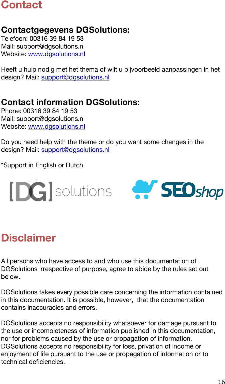 Mail: support@dgsolutions.