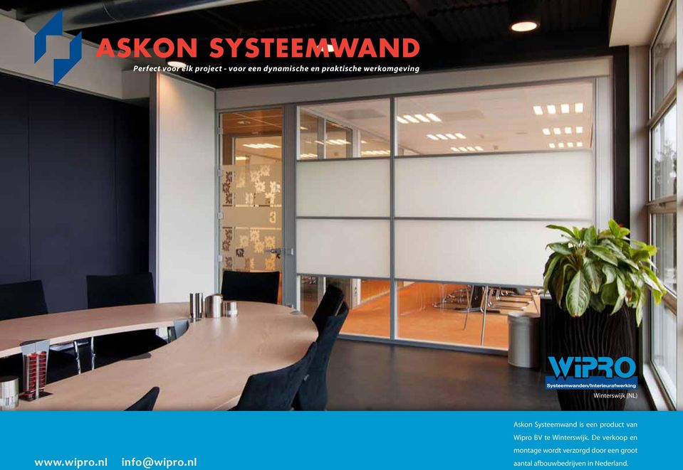 nl Askon Systeemwand is een product van Wipro BV te Winterswijk.