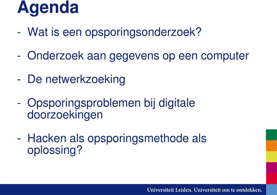 netwerkzoeking - Opsporingsproblemen bij