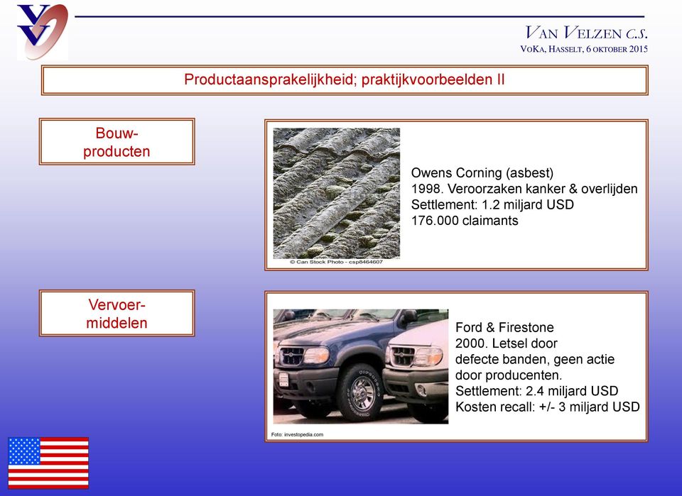 000 claimants Vervoermiddelen Ford & Firestone 2000.