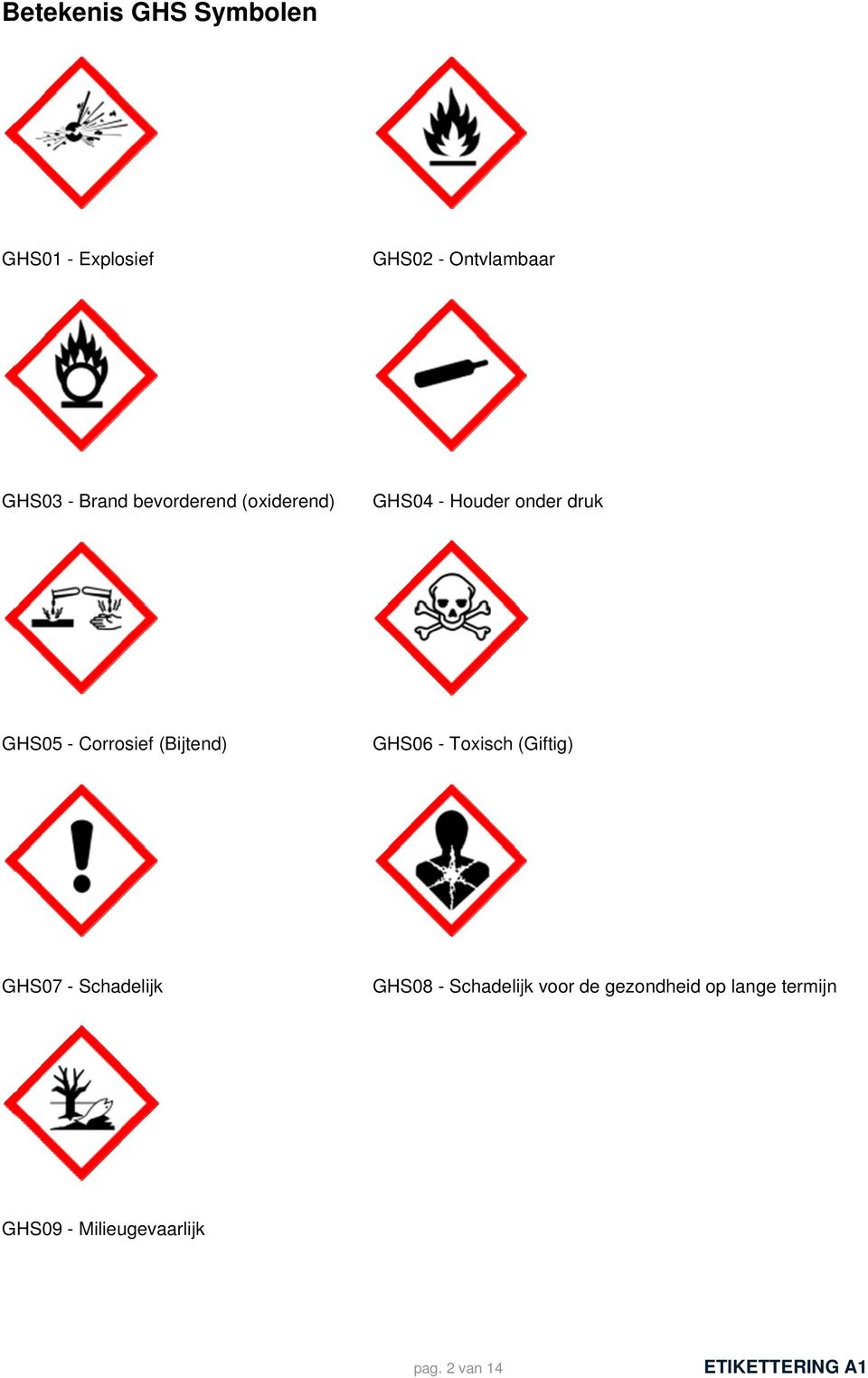 (Bijtend) GHS06 - Toxisch (Giftig) GHS07 - Schadelijk GHS08 - Schadelijk