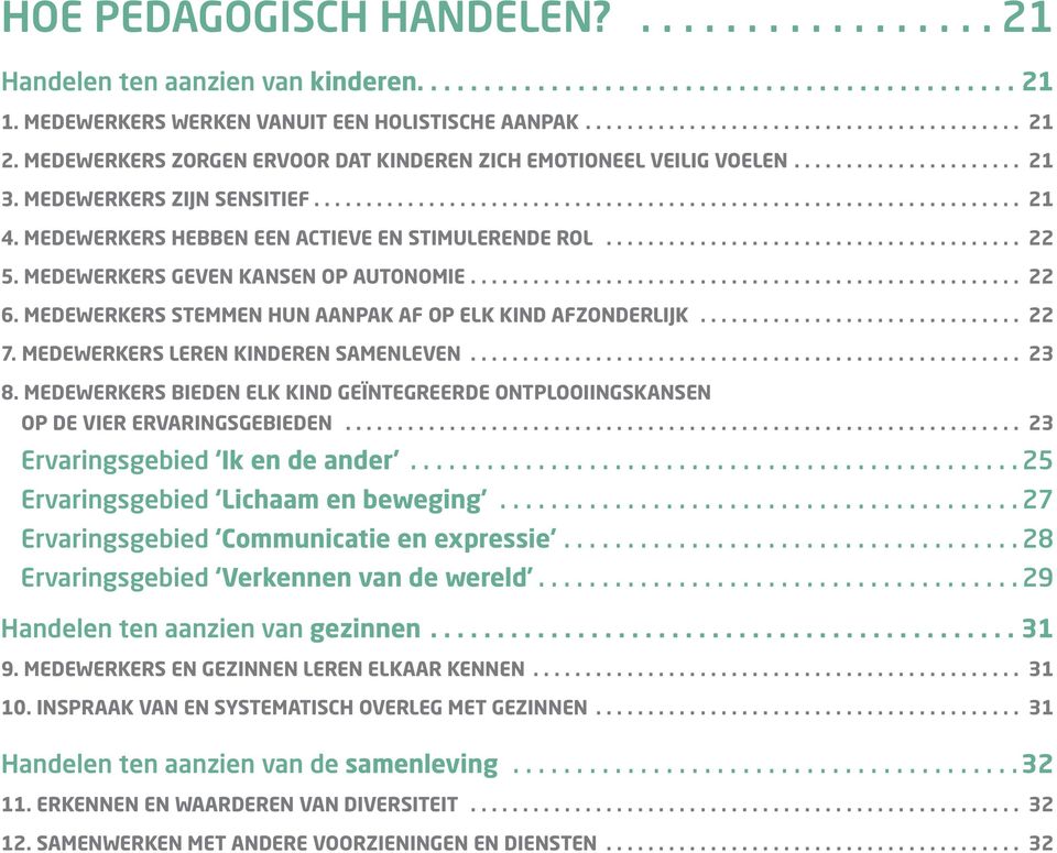 Medewerkers geven kansen op autonomie... 22 6. Medewerkers stemmen hun aanpak af op elk kind afzonderlijk... 22 7. Medewerkers leren kinderen samenleven... 23 8.